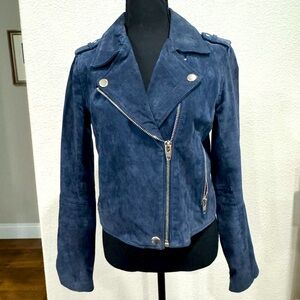 C&C California Blue Suede Leather Moto
Jacket Size M